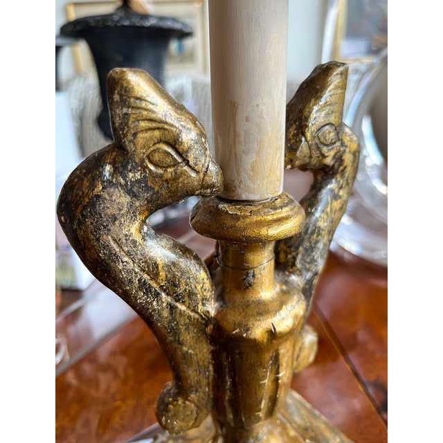 Italian 19th Century Gold Fragment Lamps With Shades - a Pair For Sale - Image 3 of 7