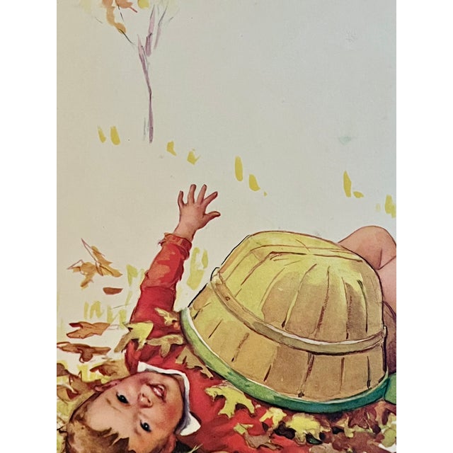 Mid 20th Century Vintage Framed Children’s Storybook Prints – Pair of Whimsical Nursery Illustrations For Sale - Image 5 of 13