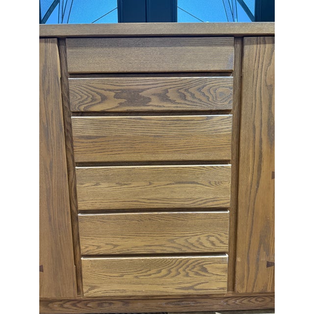 Rare Russell Wright for Conant Ball Mid Century Modern Oak Tallboy Chest / Gentleman’s Dresser For Sale - Image 6 of 12