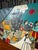 Up for consideration is a beautiful vintage hand painted folk art wedding scene on a wooden fish. This would look lovely...