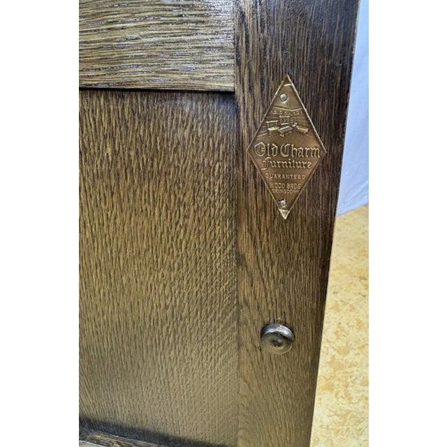Brown Vintage Canted Side Cabinet from Wood Brothers, 1970s For Sale - Image 8 of 10