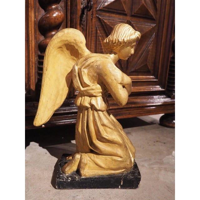 Gold Pair of Circa 1800 Giltwood Angels From Italy For Sale - Image 8 of 13