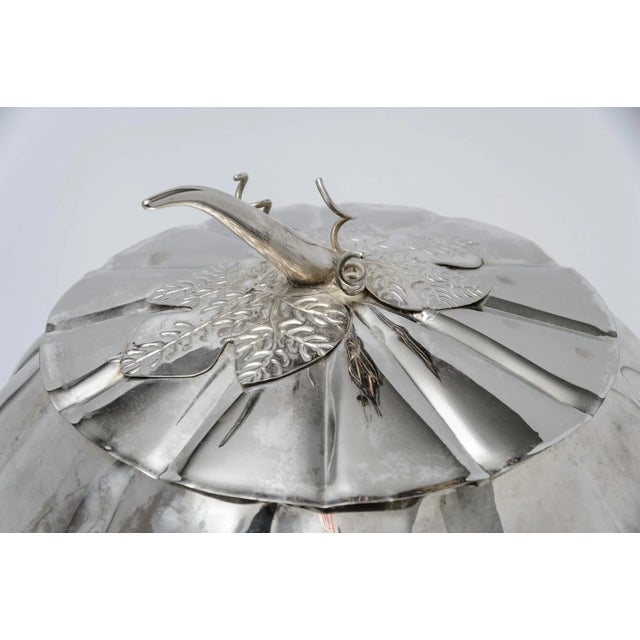 Modern Silver Plate Life Size Pumpkin Punch Bowl ,17" by 17" For Sale - Image 3 of 11