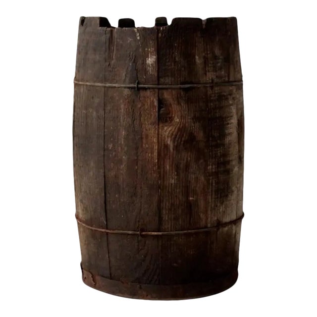 Antique Rustic Wooden Barrel Chairish