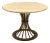 This is a fabulous organic modern travertine and gilt iron center or small dining table by Kreiss out of California....