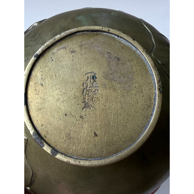 Antique Japanese Studio Bronze Art Nouveau Vase Meiji Period For Sale - Image 9 of 9