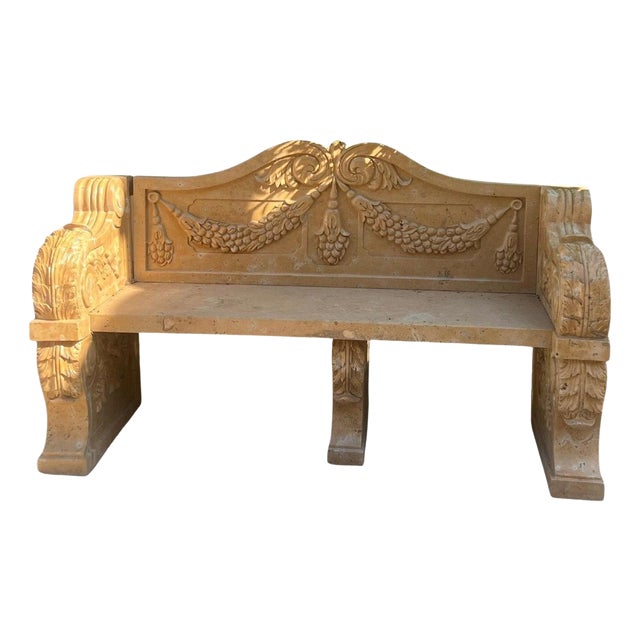 20th Century Talian Marble Bench, 1970s For Sale