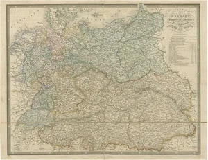 Antique Map of Germany with the Empire of Austria by Wyld, 1845