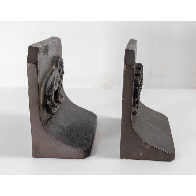Early 20th Century 20th Century Pair of Heavy Cast Iron Lion Bookends by Bradley & Hubbard For Sale - Image 5 of 12