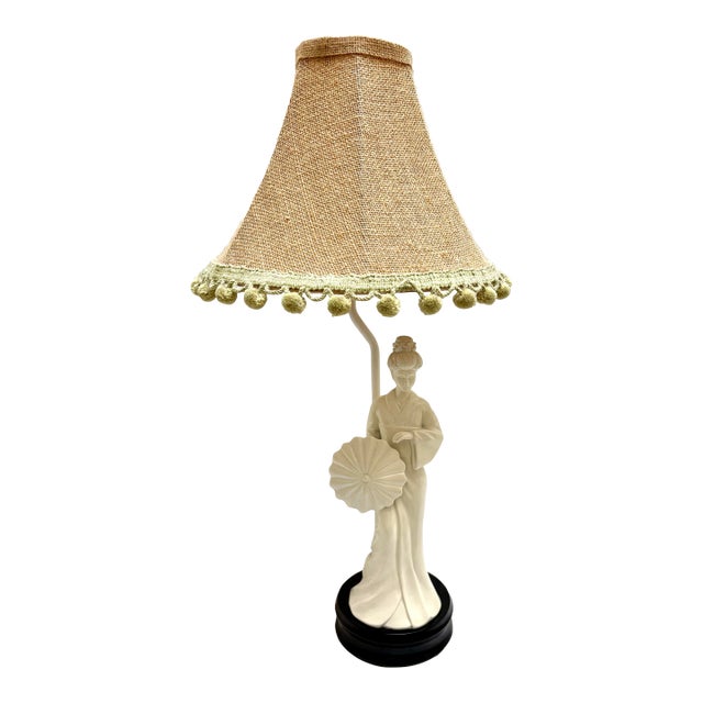 Vintage Geisha Girl Table Lamp For Sale