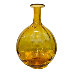 Vintage 1969 Blenko Lemon #6916 Handblown Amber Glass Decanter