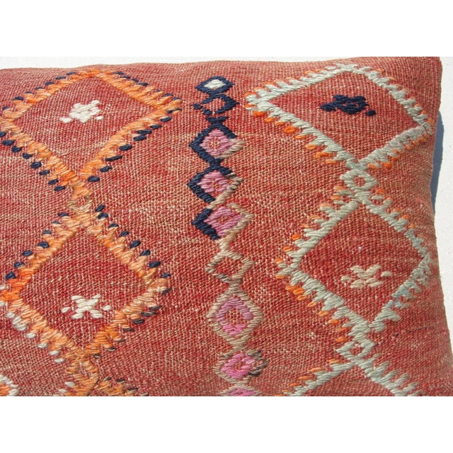 Red Kilim Rug Pillow Cover For Sale - Image 8 of 12