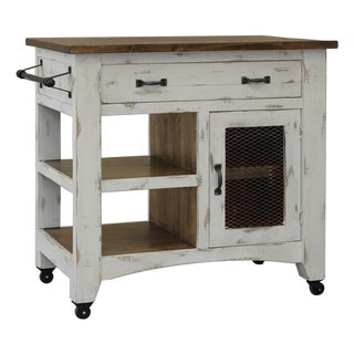 Greenview Kitchen Island - Distressed White - 39" For Sale