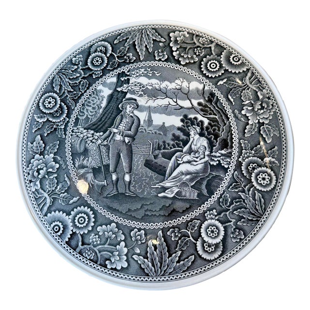 1980s Spode Transfer-Ware Cheese Plate For Sale