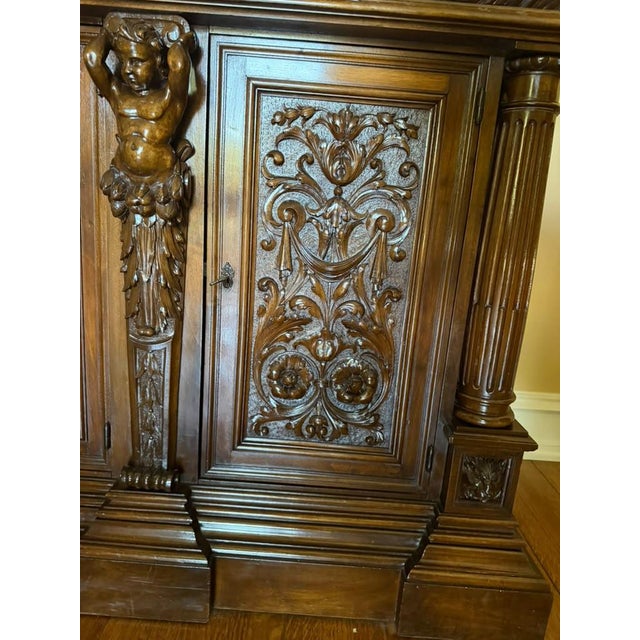 Wood French Mid-19th Century Rococo Style Heavily Carved Walnut Buffet, Circa 1850–1860 For Sale - Image 7 of 18