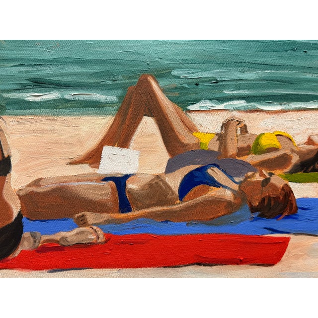 Figurative Three Girls on a Beach For Sale - Image 3 of 6