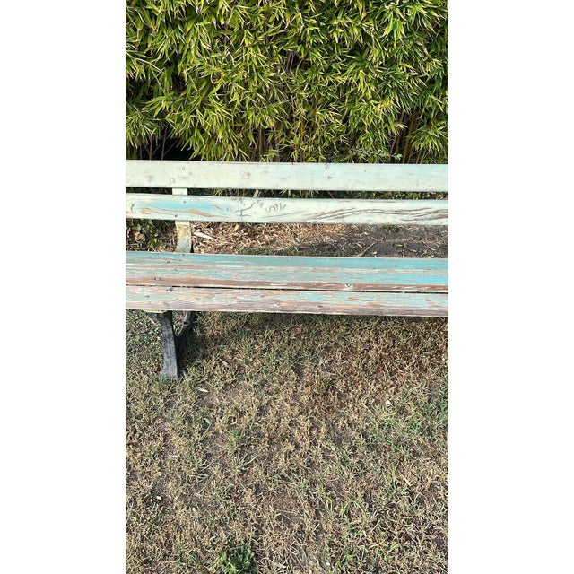 Superb old vintage garden bench, 1950s public garden bench in cast iron, from the Graff et Cie Kogenheim Alsace...