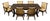 Rare 7-Piece Mid-Century Modern Japanese Dining Set With Tiger Oak Live-Edge Trestle Table & 6 Swivel Chairs For Sale
