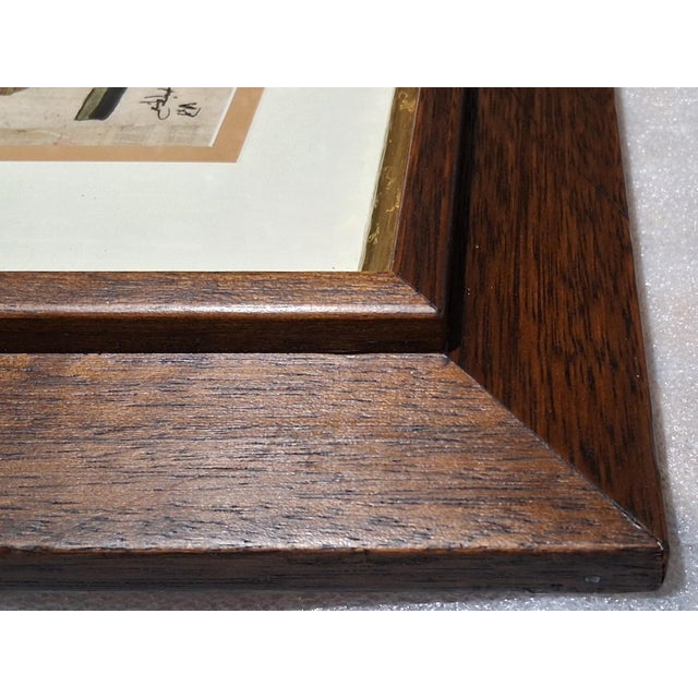 Framed Vintage Egyptian Scene Handpainted on Papyrus For Sale - Image 10 of 12