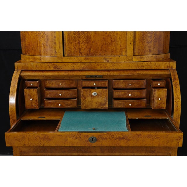19th Century Biedermeier Walnut Secretary Desk For Sale - Image 11 of 13