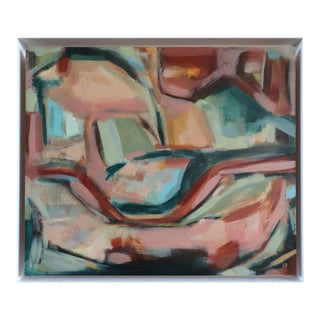 Contemporary 'Quiet Whispers' Original Abstract Acrylic Painting by British Artist Frances Daws, Framed For Sale