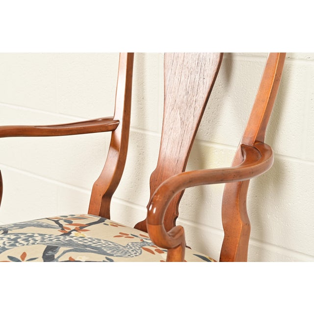 Baker Furniture Queen Anne Carved Walnut Dining Chairs, Set of Six For Sale - Image 9 of 15