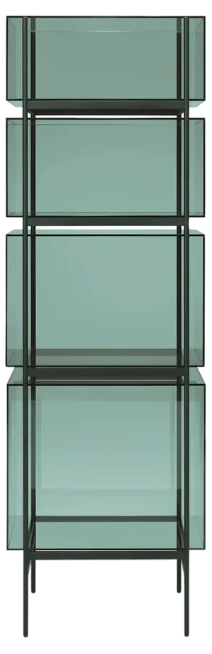 Lyn High Green Black Cabinet by Pulpo