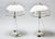Pair Mid Century Italian Lamps With Lucite Base and All Glass Shades For Sale - Image 9 of 12