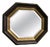 Regency Style Octagonal Black and Gilt Wall Mirror, 1990s For Sale