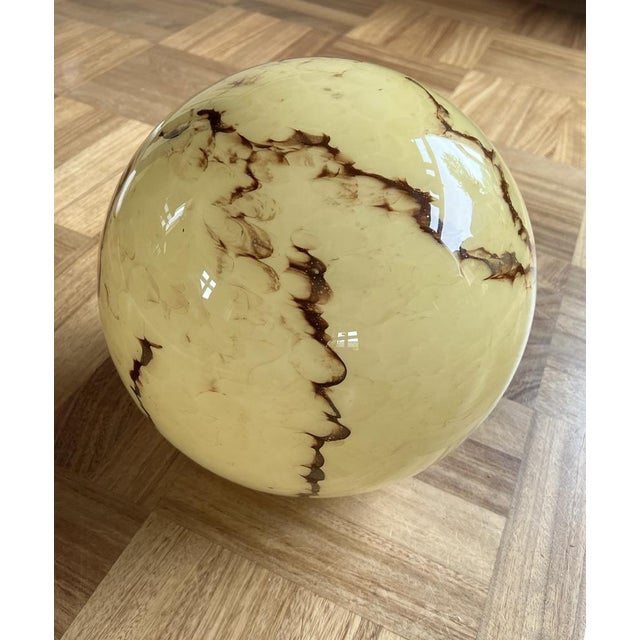 Braided Macramé Sisal and Marbled Glass Globe Pendant Lamp by Temde, 1970s For Sale - Image 9 of 18