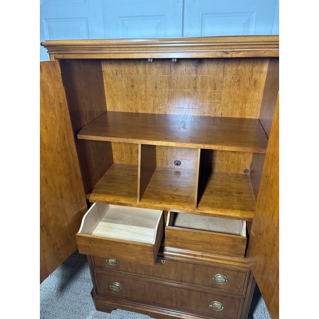 Late 20th Century Late 20th Century Yew Wood Armoire From the Yorkshire Collection by Drexel Heritage For Sale - Image 5 of 11