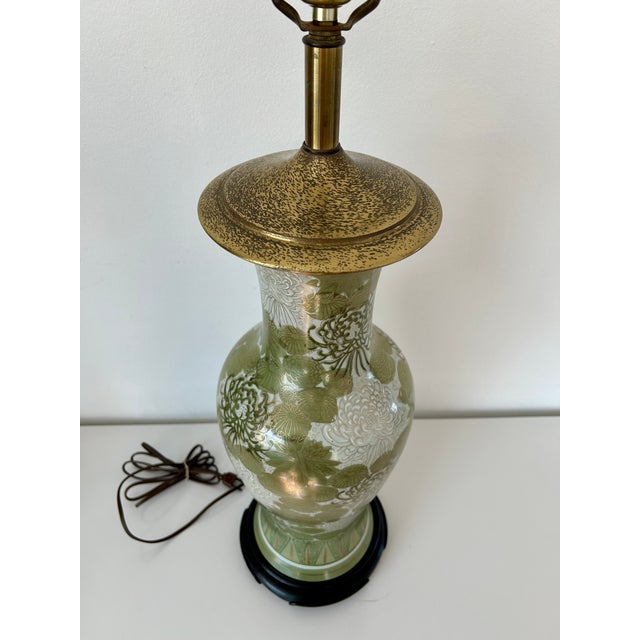 Vintage Tall Japanese Kutani Porcelain Vase Table Lamp For Sale - Image 4 of 6