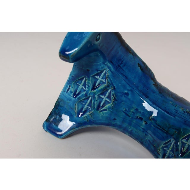 Italian Bitossi Rimini Blu Ceramic Horse by Aldo Londi for Flavia Ceramiche For Sale - Image 10 of 13