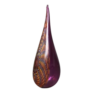 Mid Century Modern Abstract Pulled Feather Art Glass Vase, Circa 1960
