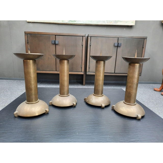 Gold Art Deco Candlesticks, 1930s, Set of 4 For Sale - Image 8 of 8