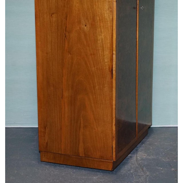 English Art Deco Burr Walnut Double Wardrobe, 1930s For Sale - Image 6 of 15