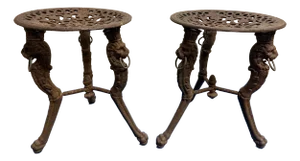 Pair of Victorian Cast Iron Low Stools