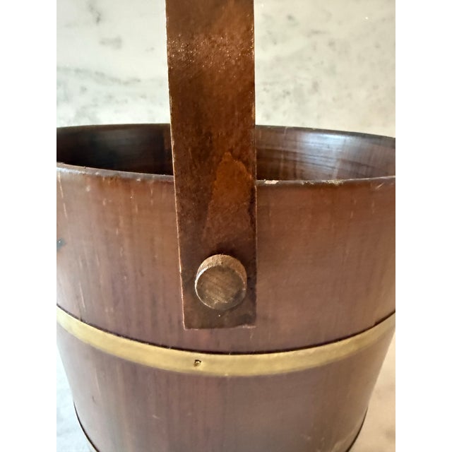 Wood Vintage Oak and Brass Bucket For Sale - Image 7 of 12