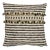 Boho Chic Schumacher Corfu Stripe Black Linen Cotton Two-Sided Pillow With Maracana Pom Tape For Sale