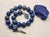 Navy Blue Lapis Lazuli Necklace With Vintage Crystal Clasp, 18" For Sale - Image 8 of 8