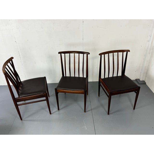 Brown Danish Rosewood Dining Chairs from AWA Meubelfabriek, 1960s, Set of 3 For Sale - Image 8 of 10
