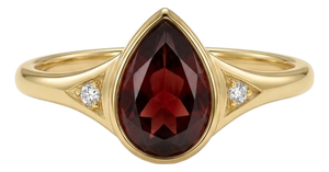 Garnet & Cubic Zirconia Statement Ring, Wedding Engagement Ring for Woman Us 7