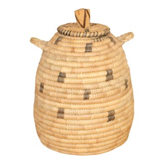 Lidded African Basket From the 1980s For Sale