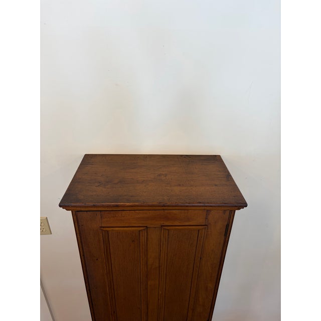 Chestnut Antique Bench Made Oak Gun Cabinet For Sale - Image 8 of 11