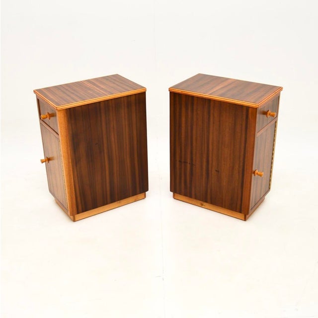 Vintage Walnut Bedside Tables by Neil Morris, 1950s, Set of 2 For Sale - Image 4 of 11