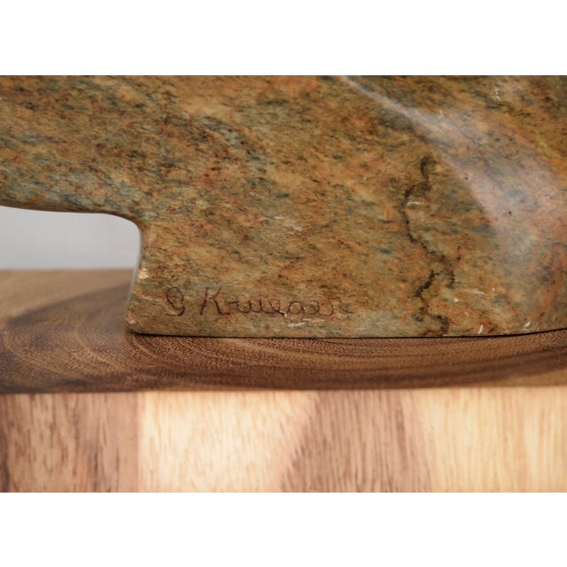 Late 20th Century Abstract Serpentine Stone Sculpture by G. Krueger For Sale In Monterey, CA - Image 6 of 7