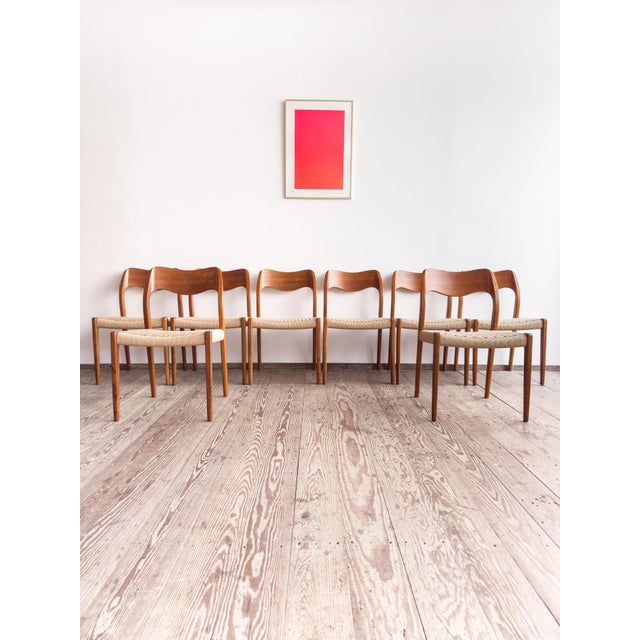 Mid-Century Model 71 Dining Chairs by Niels O. Møller for J.L. Mollers, 1951, Set of 8 For Sale - Image 13 of 16