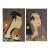 Vintage Mid 20th Century Japanese Woodblock Kabuki Actors - a Pair For Sale