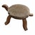 Vintage turtle footstool with round upholstery foot rest in a light brown velvet with bird’s eye pattern in light blue,...