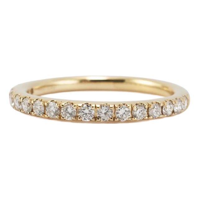 14k Yellow Gold 0.34ct Round Brilliant Lab Grown Diamond Half Eternity Band, Size 5.5 For Sale